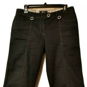 Style & Co Women's Sz 4 Snap Button Black Capri Pants